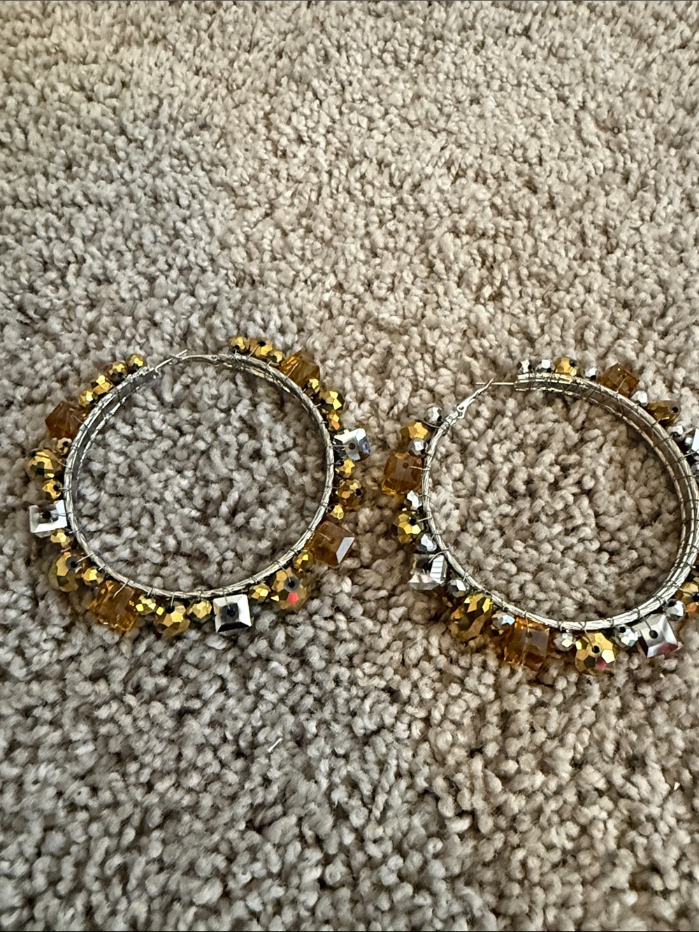 Sassy Jones Rochinda XL Gold Crystal Hoop Earrings